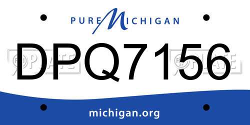 DPQ7156 Michigan License Plate
