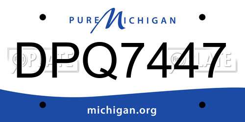 DPQ7447 Michigan License Plate