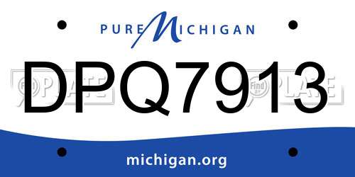 DPQ7913 Michigan License Plate