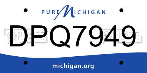 DPQ7949 Michigan License Plate