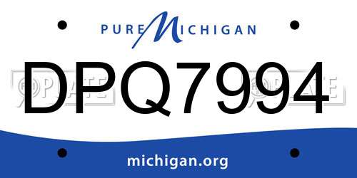 DPQ7994 Michigan License Plate