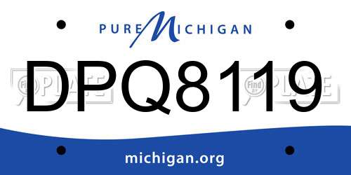 DPQ8119 Michigan License Plate