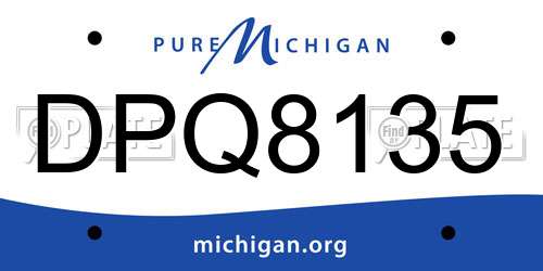 DPQ8135 Michigan License Plate