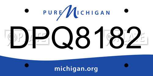 DPQ8182 Michigan License Plate
