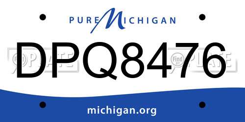 DPQ8476 Michigan License Plate