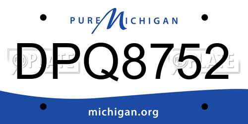 DPQ8752 Michigan License Plate