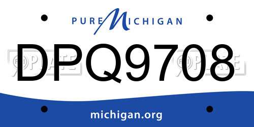 DPQ9708 Michigan License Plate