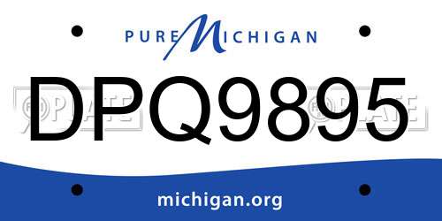 DPQ9895 Michigan License Plate