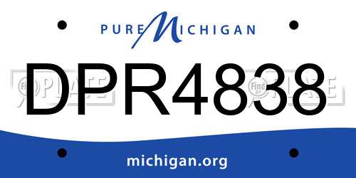 DPR4838 Michigan License Plate