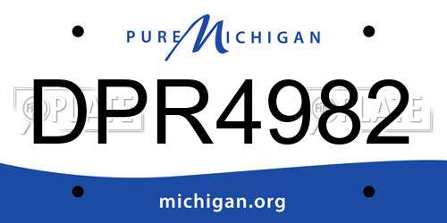 DPR4982 Michigan License Plate