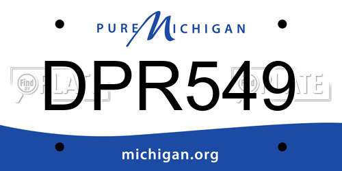 DPR549 Michigan License Plate