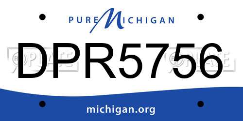 DPR5756 Michigan License Plate