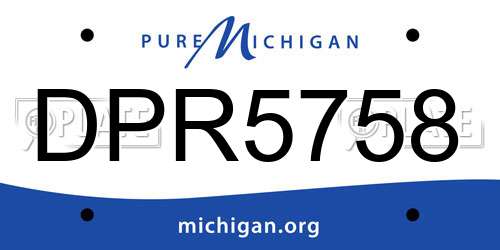 DPR5758 Michigan License Plate