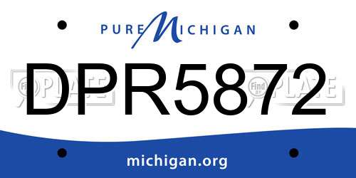 DPR5872 Michigan License Plate