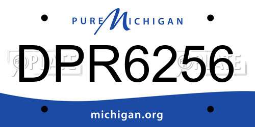 DPR6256 Michigan License Plate