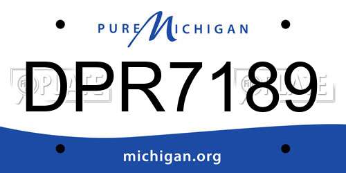 DPR7189 Michigan License Plate