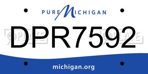 DPR7592 Michigan License Plate