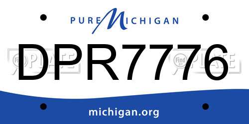 DPR7776 Michigan License Plate