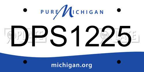 DPS1225 Michigan License Plate
