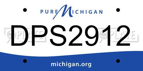 DPS2912 Michigan License Plate