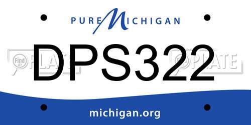 DPS322 Michigan License Plate