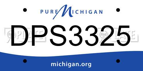 DPS3325 Michigan License Plate