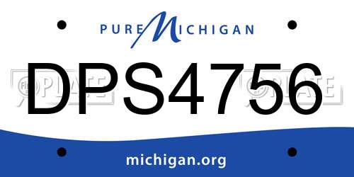 DPS4756 Michigan License Plate