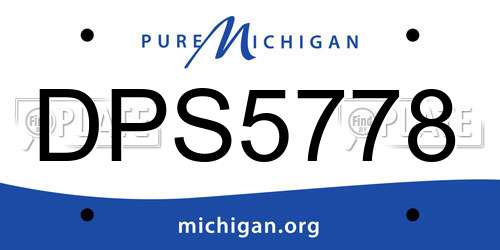 DPS5778 Michigan License Plate