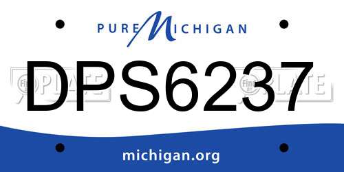 DPS6237 Michigan License Plate