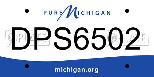 DPS6502 Michigan License Plate