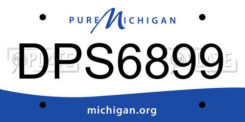 DPS6899 Michigan License Plate