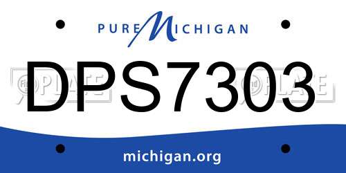 DPS7303 Michigan License Plate