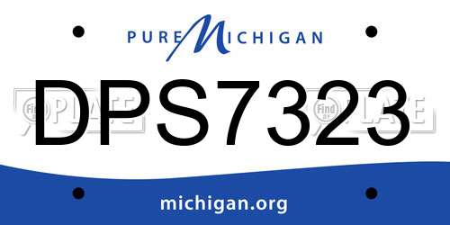 DPS7323 Michigan License Plate