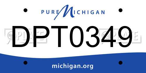 DPT0349 Michigan License Plate