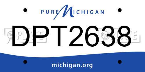 DPT2638 Michigan License Plate