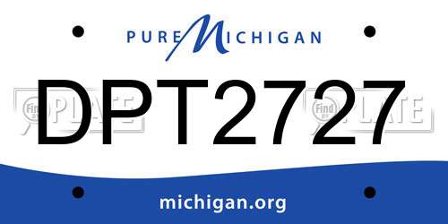 DPT2727 Michigan License Plate