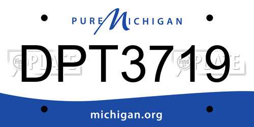 DPT3719 Michigan License Plate