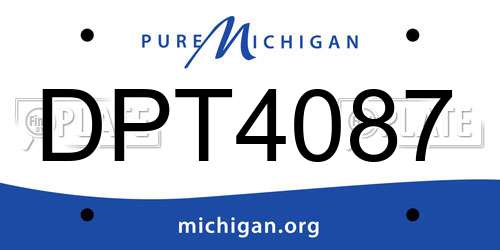 DPT4087 Michigan License Plate