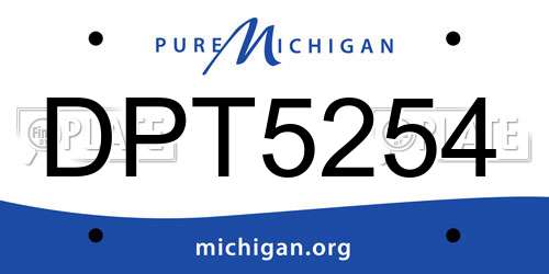 DPT5254 Michigan License Plate