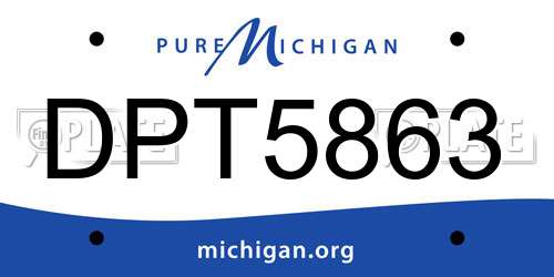 DPT5863 Michigan License Plate