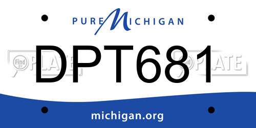 DPT681 Michigan License Plate