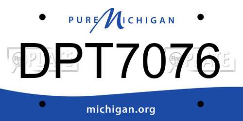 DPT7076 Michigan License Plate