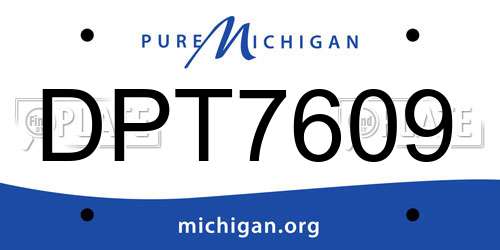 DPT7609 Michigan License Plate
