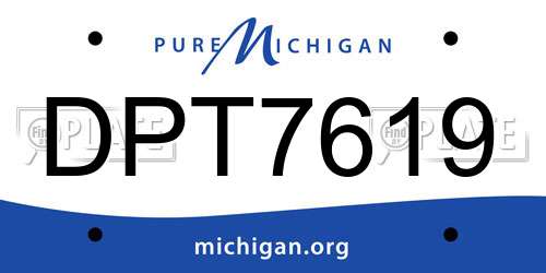 DPT7619 Michigan License Plate