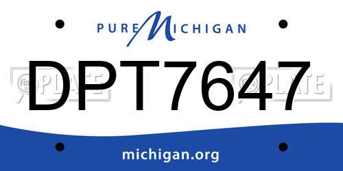 DPT7647 Michigan License Plate