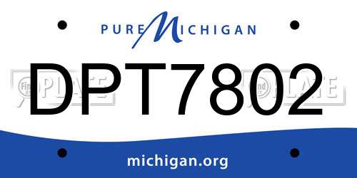DPT7802 Michigan License Plate