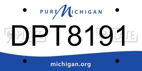 DPT8191 Michigan License Plate