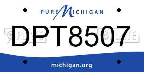 DPT8507 Michigan License Plate
