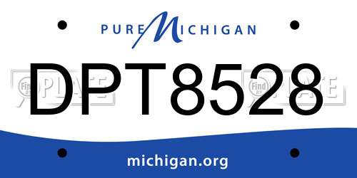 DPT8528 Michigan License Plate