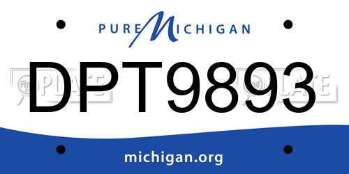 DPT9893 Michigan License Plate